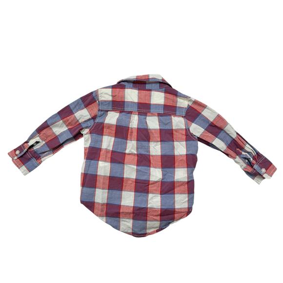 BABY GAP Plaid Button Up Shirt Lot 18-24 Months Blue Green Red Cotton Boys - Picture 9 of 9